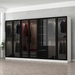 Шкаф Kalune Design Kale 6639, белый цв./черный цв., 52 см x 315 см x 210 см
