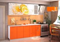 Virtuvės baldų komplektas MN Orange, balta sp./oranžinė sp., 1.8 m