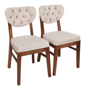 Kėdžių rinkinys Kalune Design Elma 701 974NMB1197, matinė, riešuto sp./smėlio sp., 43.5 cm x 41.5 cm x 86 cm, 2 vnt.