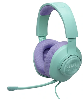 Vadu spēļu austiņas JBL Quantum 100M2, zilganzaļa (cyan) krās.