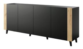 Komoda Cama Meble Faro, ąžuolo sp./juoda sp., 82 cm x 42 cm x 200 cm