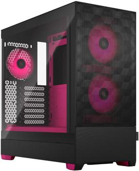 Корпус компьютера Fractal Design Pop Air RGB TG Clear Tint, черный цв./фуксия (magenta) цв.