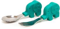 Stalo įrankiai Marcus & Marcus Palm Grasp Spoon & Fork Set Ollie, 18 mėn., nerūdijantysis plienas/silikonas, balta sp./žalia sp.