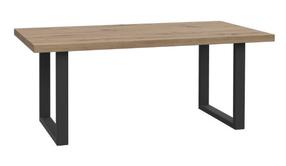 Kavos staliukas Forte Hayato, ąžuolo sp./juoda sp., 110 cm x 60 cm x 45 cm