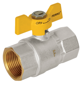 Vārsts Ferro KGMS1, lodveida, gāzes patēriņa regulēšanai, 1/2" ff