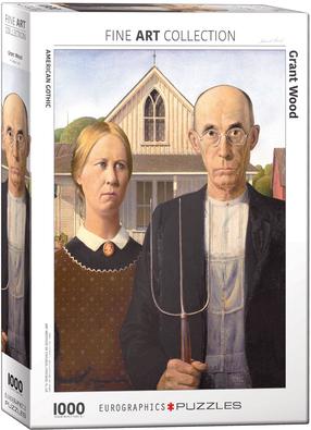 Puzle Eurographics Fine Art Grant Wood American Gothic 6000-5479, 67.6 cm x 48.9 cm, 1000 gab., daudzkrāsaina