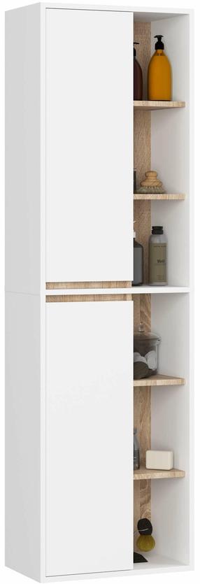 Pakabinama vonios spintelė Akord Vami, balta/rusva, 30 cm x 50 cm x 170 cm