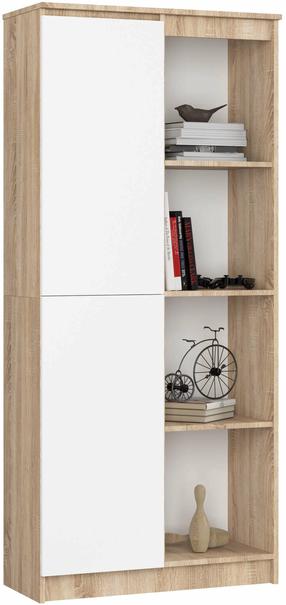 Biuro spinta Akord Furniture Factory R80, ąžuolo sp./balta sp., 180 cm x 35 cm x 80 cm