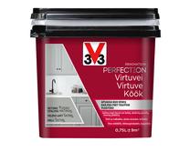 Emaliniai dažai, baldams/dažytų paviršių defektams šalinti V33 Renovation Perfection Kitchen, satino, 0.75 l, pilka loft sp.