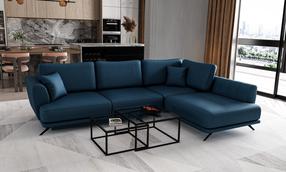 Kampinė sofa Larde Savoi 40, tamsiai mėlyna sp., dešininė, 191 x 276 cm x 90 cm