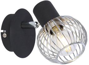 Šviestuvas sieninis Candellux Oslo Oslo, E14, 1 x 40 W, sidabro sp. / juoda sp.