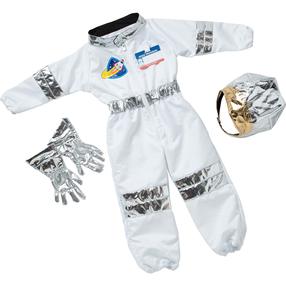 Komplekts lomu spēlei, kostīms Melissa & Doug Astronaut, balta krās./sudraba krās.
