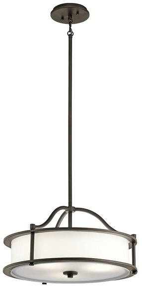 Šviestuvas kabinamas Elstead Lighting Emory 3, E27, 3 x 60 W, balta sp. / ruda sp.