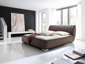 Lova dvigulė Bern, 200 x 200 cm, ruda, be čiužinio, su grotelėmis