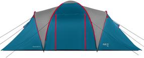 Četrvietīga telts Nils Camp Highland IV NC6431, zila krās./sarkana krās./pelēka krās., 450 cm x 210 cm x 190 cm