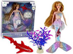 Lelle ar aksesuāriem Lean Toys Emily Mermaid, 35 cm, daudzkrāsaina
