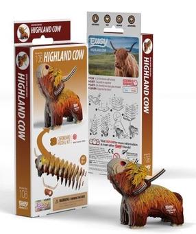 3D dėlionė Highland Cow, 8 cm x 2.5 cm, 34 vnt., ruda sp.