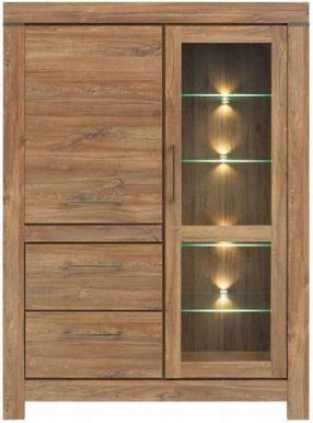 Vitrina Gent REG1W1D2S, ruda sp., 115 cm x 42 cm x 158.5 cm