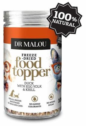 Maisto papildas šunims Dr Malou Food Topper Duck With Egg Yolk And Krill, antiena, 0.100 kg