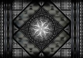 Fototapeet Artgeist Symmetrical Composition - Black Pattern In Oriental Pattern With Quilting SNEW010927, 70 cm x 100 cm
