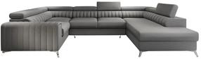 Kampinė sofa Louis Flores 5, tamsiai pilka sp., dešininė, 202 x 347 cm x 92 cm