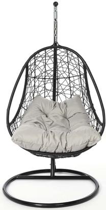 Pakabinamas krėslas OTE Malibu, juoda sp./pilka sp.