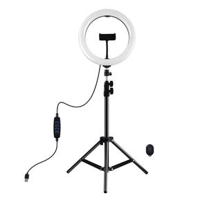 Gredzenu lampa ar telefona turētāju Puluz LED Ring Lamp, melna krās., 2.3 - 3.3 "