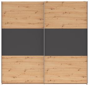 Spinta Saturn, ąžuolo sp./grafito sp., 59 cm x 218 cm x 210 cm