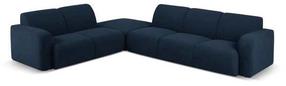 Kampinė sofa Micadoni Home Molino MIC_LC_L_101_F1_MOLINO5, tamsiai mėlyna sp., kairinė, 315 x 250 cm x 72 cm
