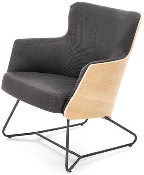 Krėslas Chillout, ąžuolo sp./juoda sp./tamsiai pilka sp., 67 cm x 74 cm x 79 cm