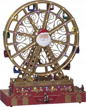 Dekorācija Fééric Lights and Christmas ar LED apgaismojumu, 38 cm, 49 cm, zelta krās./sarkana krās.