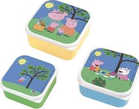 Pārtikas kastes komplekts Petit Jour Peppa Pig, 12 cm x 12 cm, daudzkrāsaina, 3 gab.