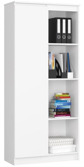 Biuro spinta Akord Furniture Factory R80 1D 4P CLP, balta sp., 180 cm x 80 cm x 35 cm