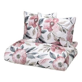 Комплект постельного белья 4Living Greta 647691, белый цв./розовый цв., 50 x 60 cm, 210 x 220 cm, 3 дет.