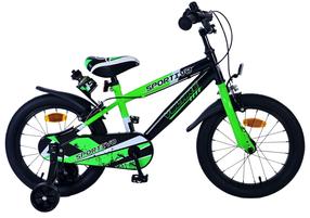 Vaikiškas dviratukas su papildomais ratukais, vaikų Volare Sportivo 31679, juoda sp./žalia sp., 16"
