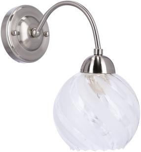 Lampa sienas Candellux Lighting Baida 21-16317, E27, 1 x 60 W, caurspīdīga krās./balta krās. / hroma krās., 14,5 x 13 cm