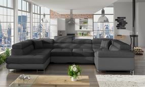 Kampinė sofa Letto Inari 96, Soft 29, pilka sp., kairinė, 340 x 202 cm x 90 cm