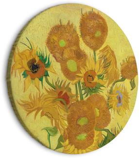 Apvali reprodukcija ant drobės Artgeist Sunflowers (Vincent van Gogh), 60 cm x 60 cm