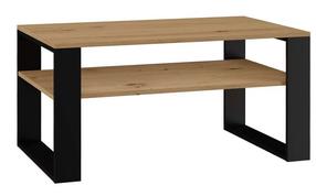 Kavos staliukas Modern 1P, ąžuolo sp./juoda sp., 90 cm x 58 cm x 50 cm