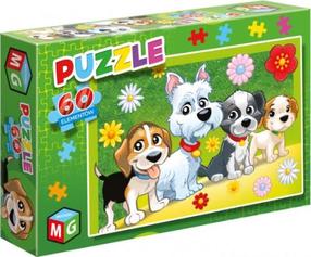 Пазл Flower Dogs 435812, 22 см x 33 см, 60 шт., многоцветный
