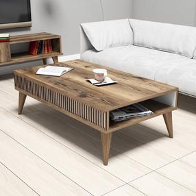 Kavos staliukas Kalune Design Milan, riešuto sp., 105 cm x 60 cm x 34.6 cm