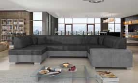 Kampinė sofa Havana Dora 96, Dora 90, pilka sp., kairinė, 320 x 207 cm x 73 cm