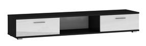 Televizoriaus spintelė ADRK Sella, skaidri sp./balta sp./juoda sp., 40 cm x 176 cm x 28 cm