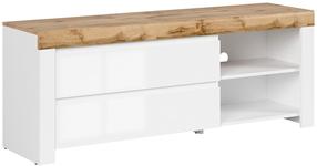 TV staliukas Holten, ąžuolo sp./balta sp., 156 cm x 42 cm x 60.5 cm