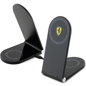 Bezvadu induktīvā lādētājs Ferrari Printed 2in1, MagSafe, melna krās., 15 W