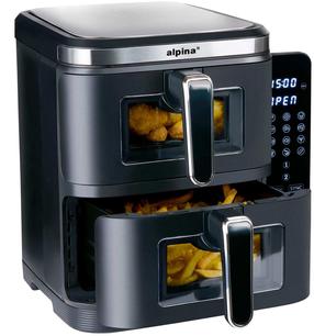 Aerogrils Alpina DOUBLE STACK, melna krās., 2800 W, 11 l