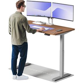 Arvutilaud reguleeritava kõrgusega Desktronic HomeOne, 140 cm x 70 cm, 72 - 119 cm, hall v./pähklipuu v.