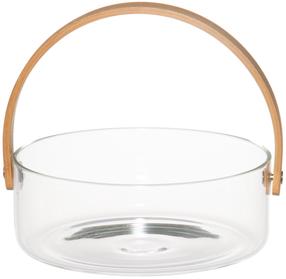 Servēšanas bļoda Maku 628366, 18 cm x 19 cm x 4 cm, caurspīdīga krās., rūdītais stikls/bambuss