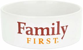 Kauss loomale Family First, 15 cm x 15 cm, valge v.