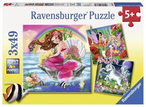 Dėlionė 3in1 Ravensburger Fantasy Friends 09367, 18 cm x 18 cm, 147 vnt., įvairių spalvų
